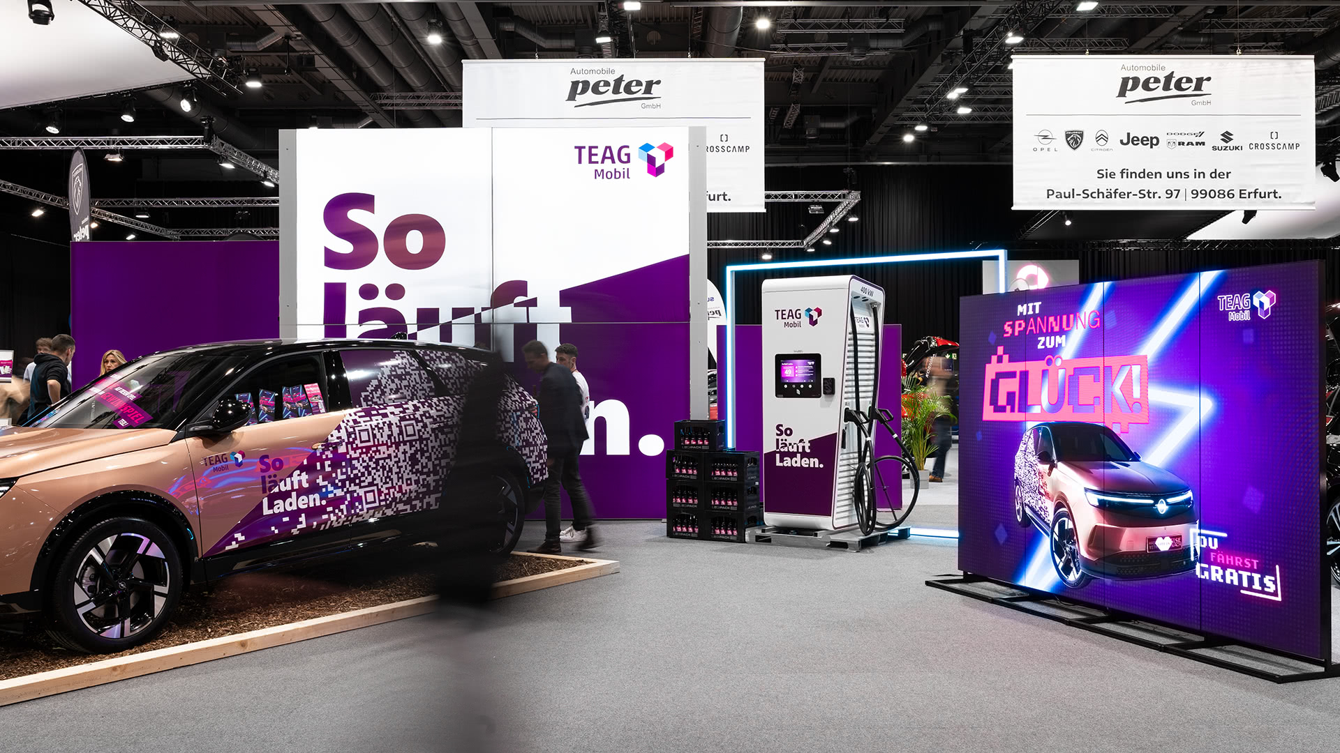 TEAG Mobil auf der Erfurter Automobilmesse 2025: Videowall als Teil des Messekonzepts